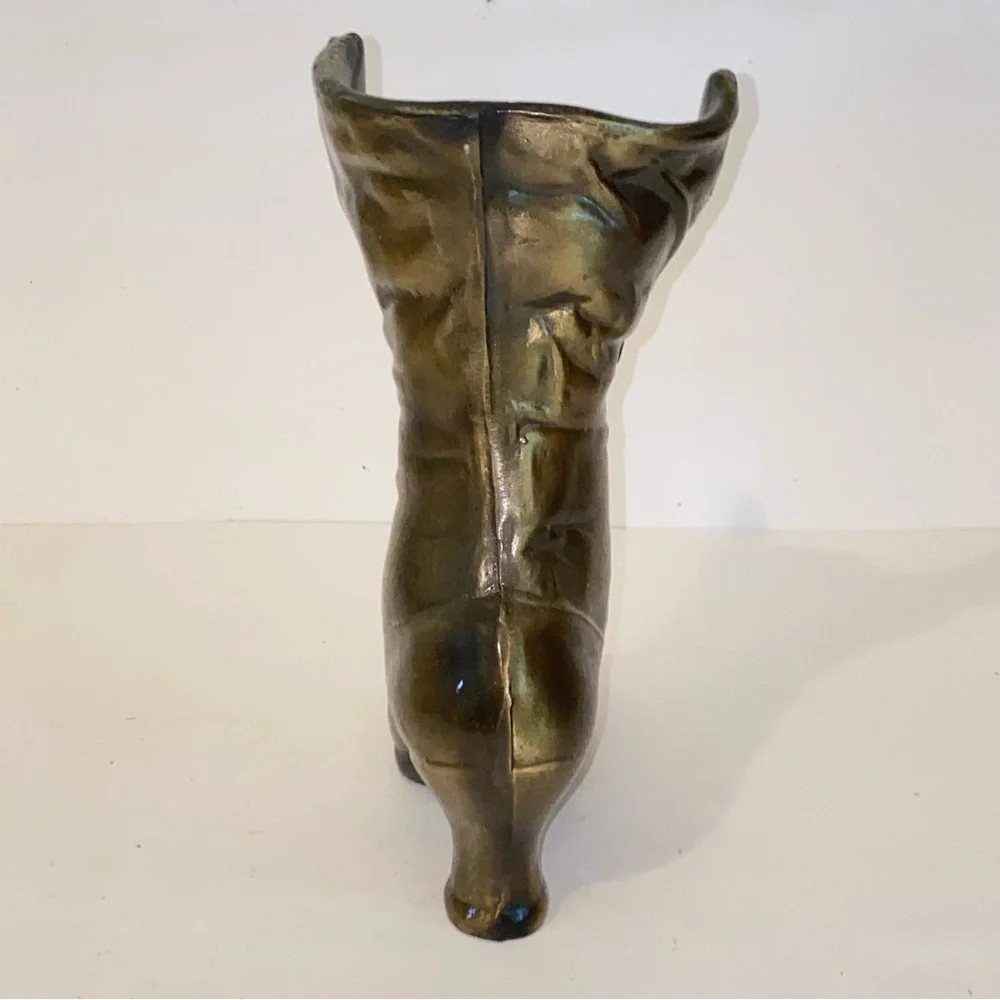 Vintage Cast Bronze Victorian Boot Planter - Picture 7 of 13